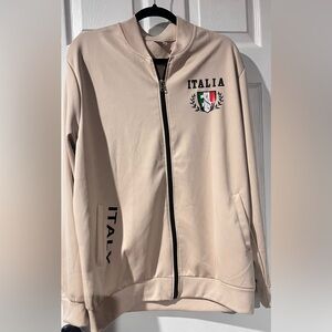 Beige Italia Zip-Up Jacket XL
